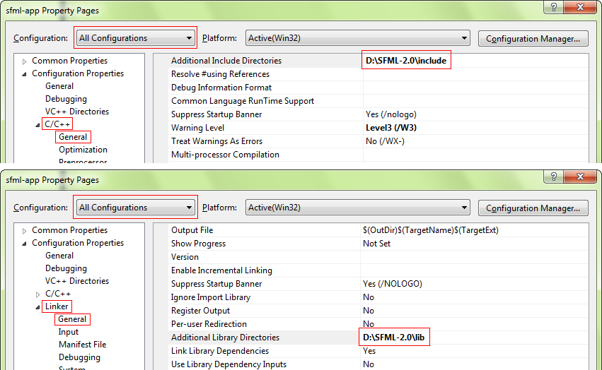 Screenshot of the dialog box for setting up the search paths Screenshot of the dialog box for setting up the search paths